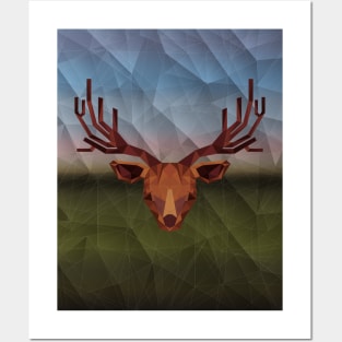 Geometric Deer Posters and Art